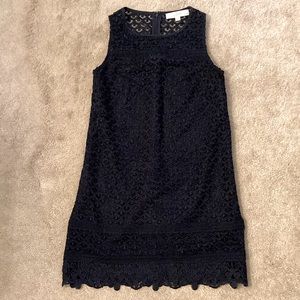 Navy Minidress With Scalloped Detail